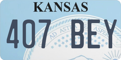 KS license plate 407BEY