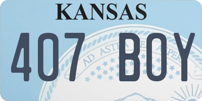 KS license plate 407BOY
