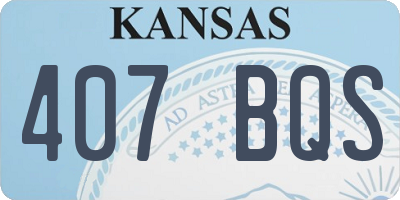 KS license plate 407BQS