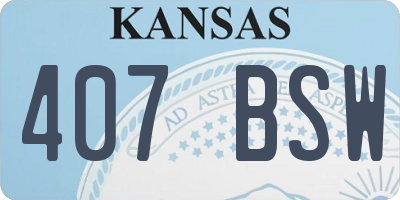 KS license plate 407BSW