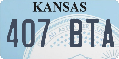 KS license plate 407BTA