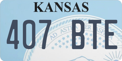 KS license plate 407BTE