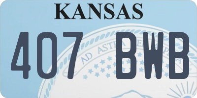 KS license plate 407BWB