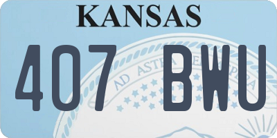 KS license plate 407BWU