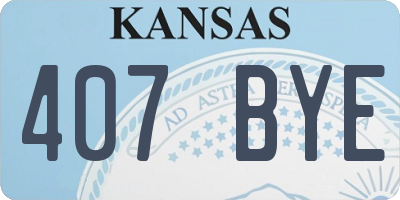 KS license plate 407BYE