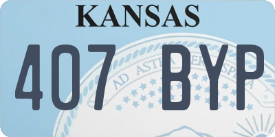 KS license plate 407BYP