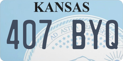 KS license plate 407BYQ