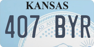 KS license plate 407BYR