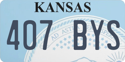 KS license plate 407BYS