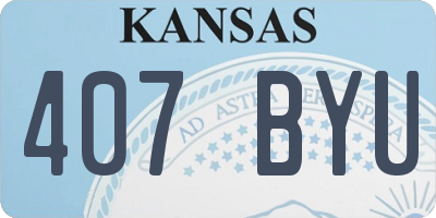 KS license plate 407BYU