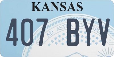 KS license plate 407BYV