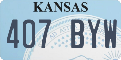KS license plate 407BYW