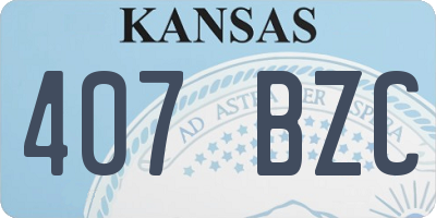 KS license plate 407BZC