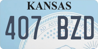 KS license plate 407BZD