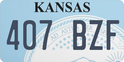 KS license plate 407BZF