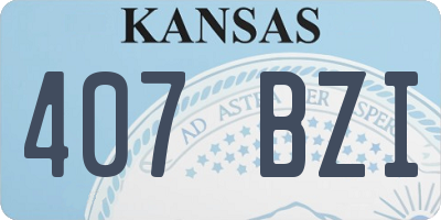KS license plate 407BZI