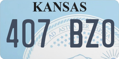 KS license plate 407BZO