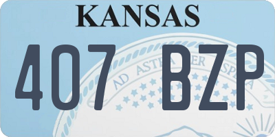 KS license plate 407BZP