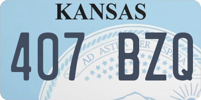 KS license plate 407BZQ