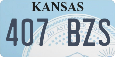 KS license plate 407BZS
