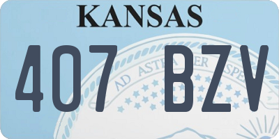 KS license plate 407BZV