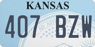 KS license plate 407BZW