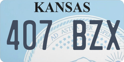 KS license plate 407BZX