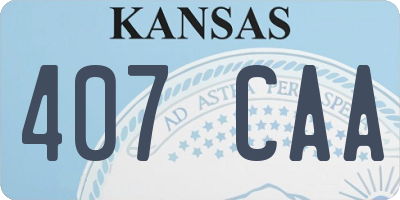 KS license plate 407CAA