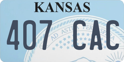 KS license plate 407CAC