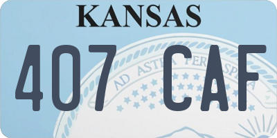 KS license plate 407CAF