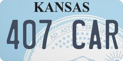KS license plate 407CAR