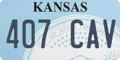 KS license plate 407CAV