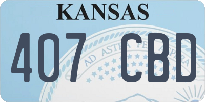 KS license plate 407CBD