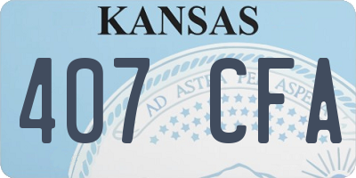 KS license plate 407CFA