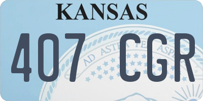 KS license plate 407CGR