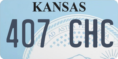 KS license plate 407CHC