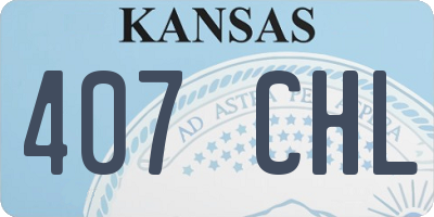 KS license plate 407CHL