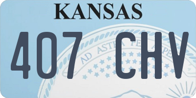 KS license plate 407CHV
