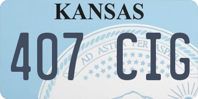 KS license plate 407CIG