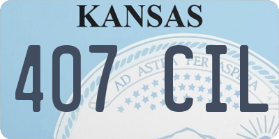 KS license plate 407CIL