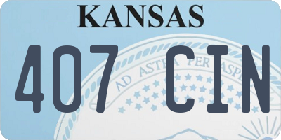 KS license plate 407CIN