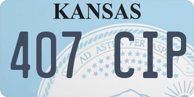 KS license plate 407CIP