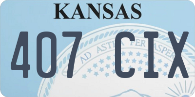 KS license plate 407CIX