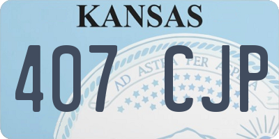 KS license plate 407CJP
