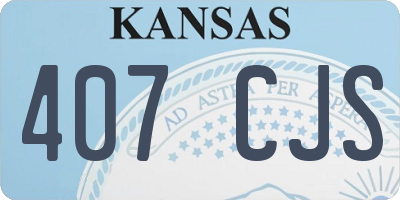 KS license plate 407CJS