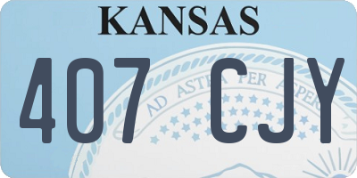 KS license plate 407CJY