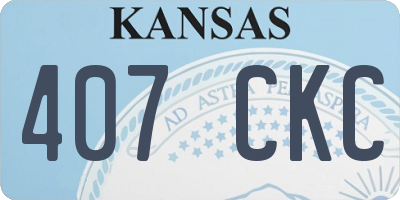 KS license plate 407CKC