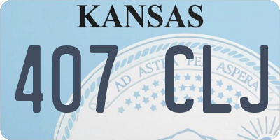 KS license plate 407CLJ