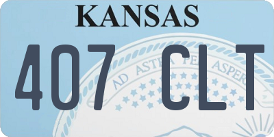 KS license plate 407CLT
