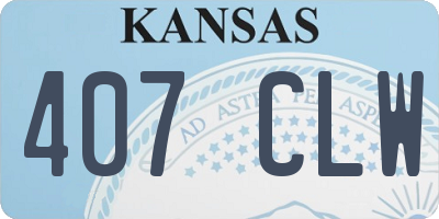 KS license plate 407CLW